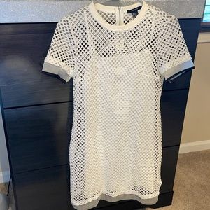 Forever 21 white mesh dress with slip